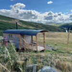 Exterior view of Bruadar glamping hut in Glen Isla