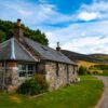 Exterior view of Colmeallie Bothy in Glen Esk