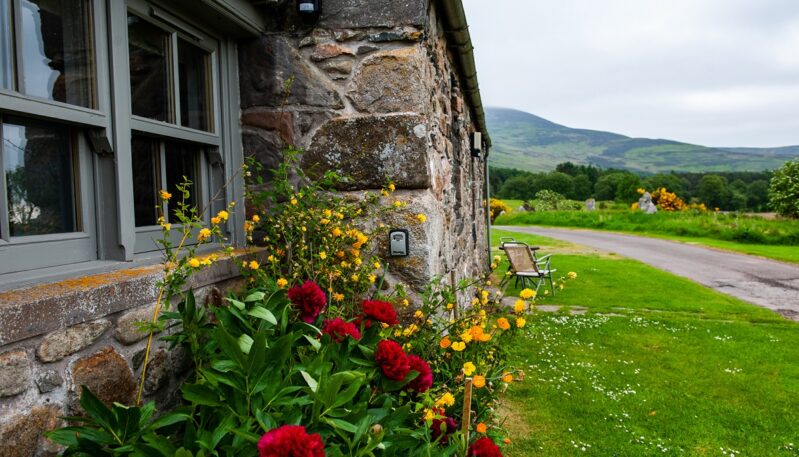 Garden at Colmeallie Bothy in Glen Esk