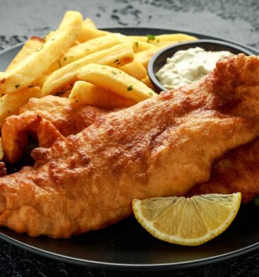 Fish and chips at the Corner Hotel in Carnoustie