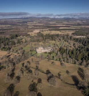 Glamis Castle aerial view