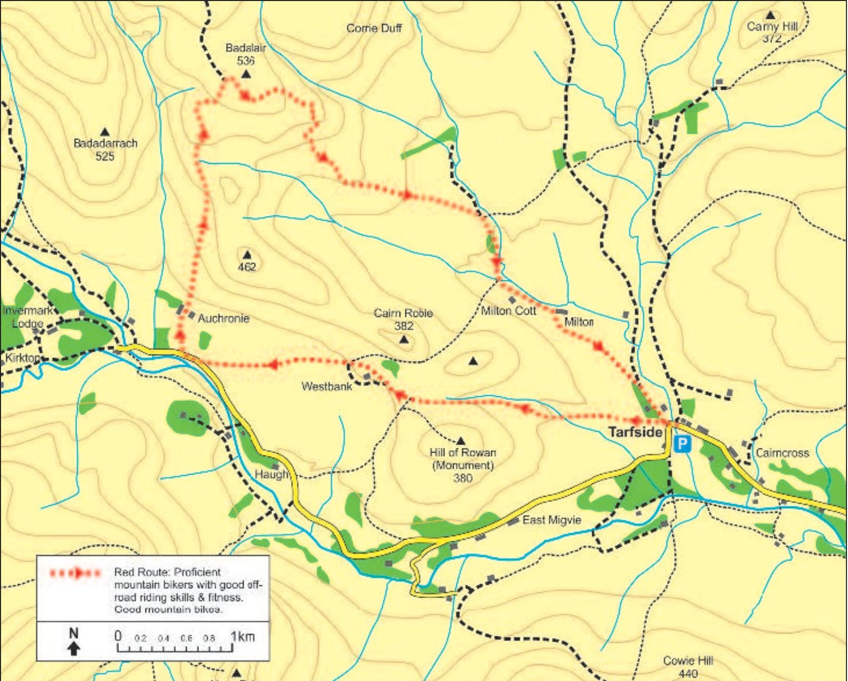 Glen Esk, Tarfside and the Badalair Route Map