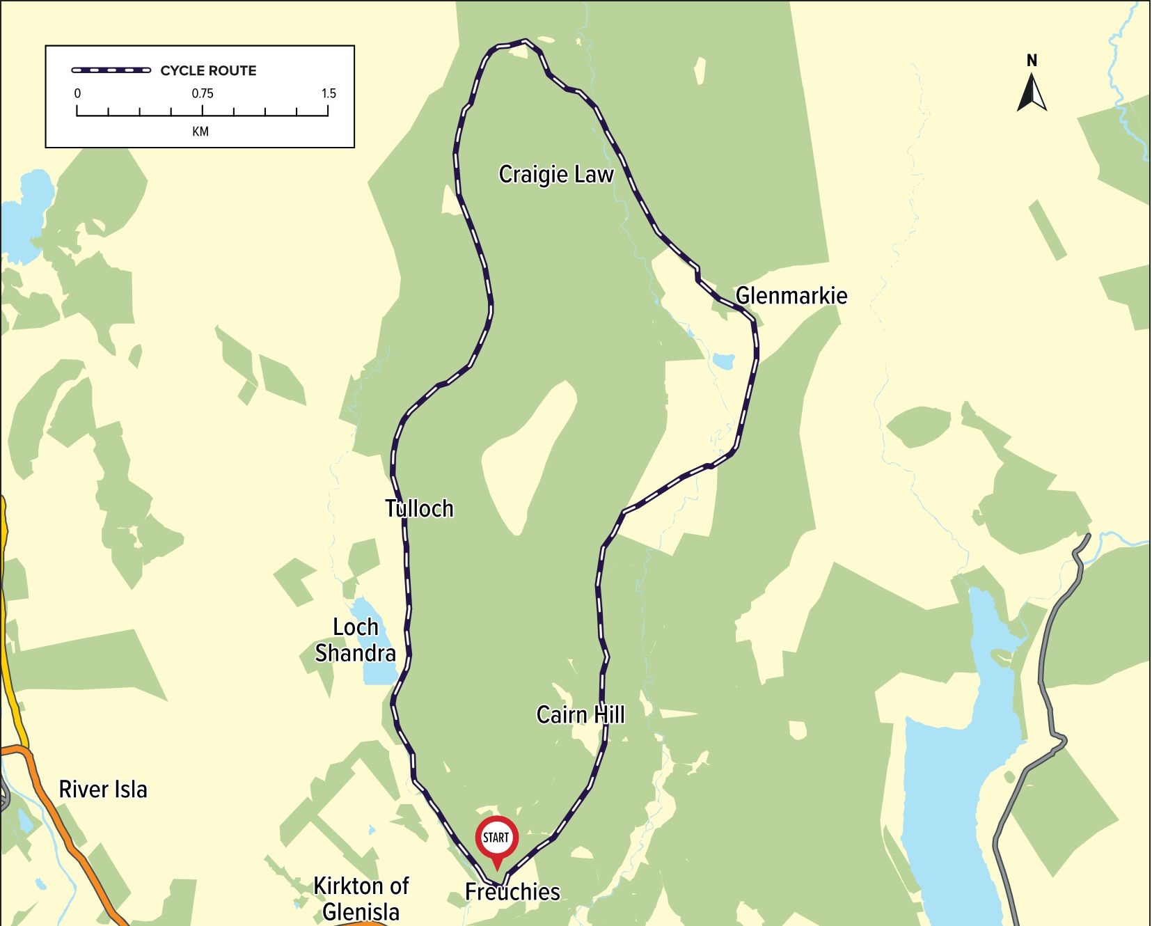 Glenisla Forest Route Map