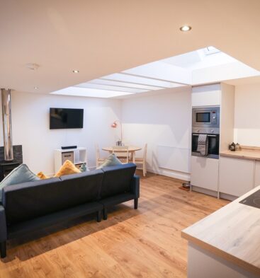 Open plan living at Clifftop Cottage in Auchmithie