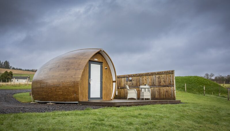 Glamping pod at Peel Farm near Kirriemuir