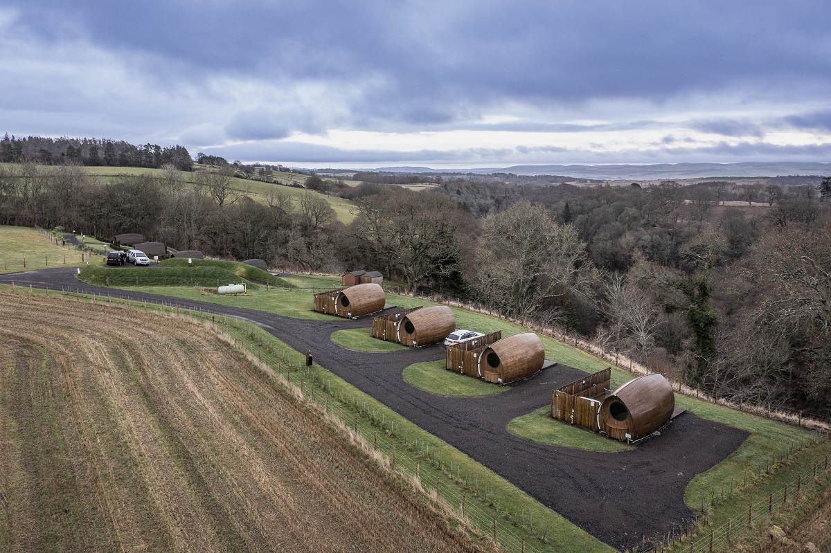 Glamping pods at Peel Farm near Kirriemuir