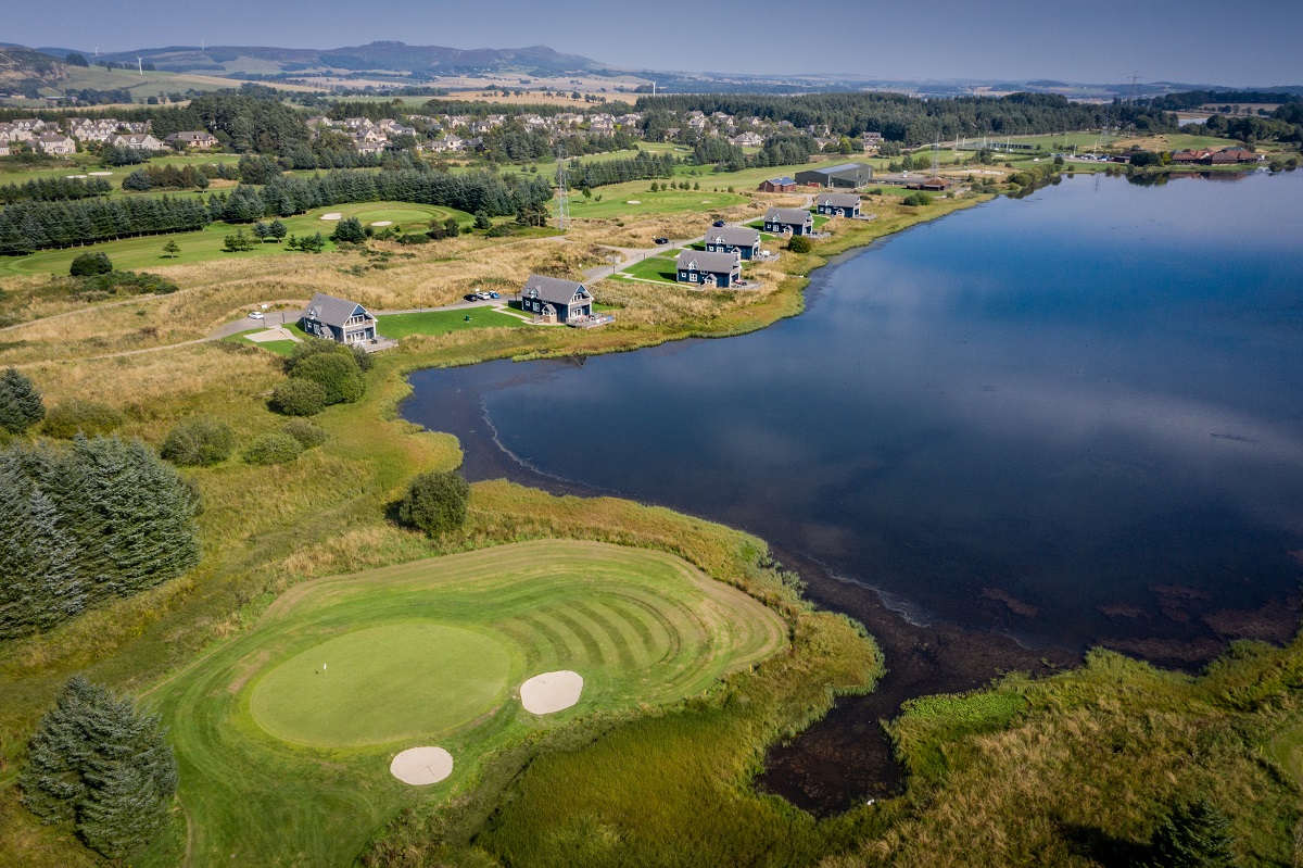 Aerial view of Piperdam Golf and Leisure Resort near Monifieth