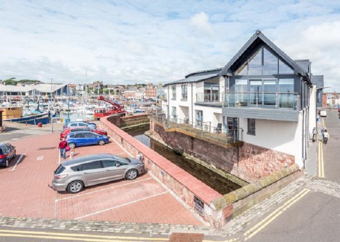 Exterior view of Quayside Marina Apartments at Arbroath Harbour