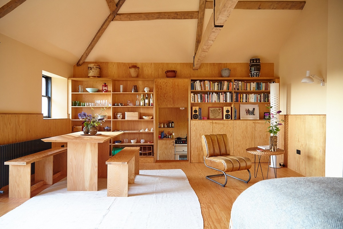 Open plan living at Stable Studio near Kirriemuir