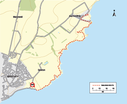 Walking Trail: Arbroath to Auchmithie Route Map