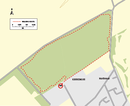Walking Trail: Caddam Woods, Kirriemuir Route Map